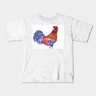 Rooster Watercolor Painting Kids T-Shirt